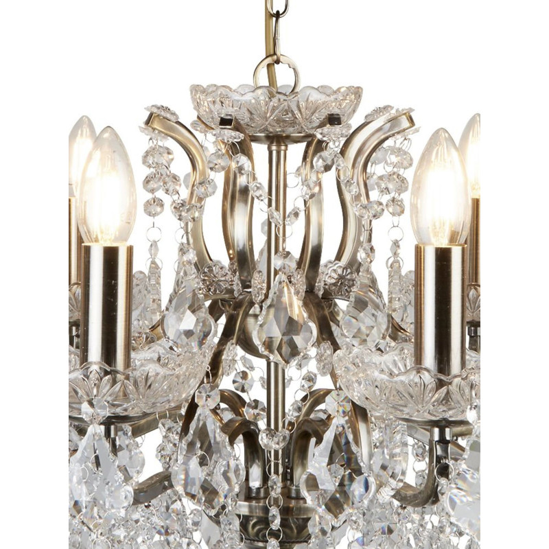 Searchlight sviečkový závesný krištáľový luster PARIS 8738-8AB