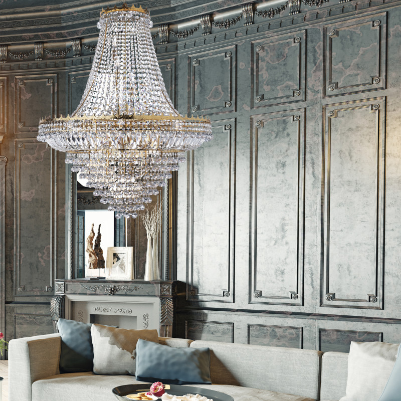 Searchlight závesný krištáľový luster VERSAILLES 9112-102GO