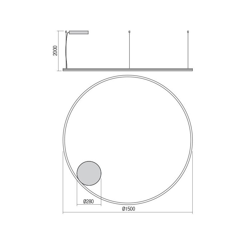 Redo závesné svietidlo ORBIT 01-1920-DALI
