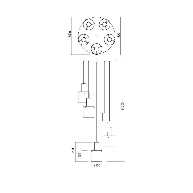 Redo závesné svietidlo LOU 01-2009