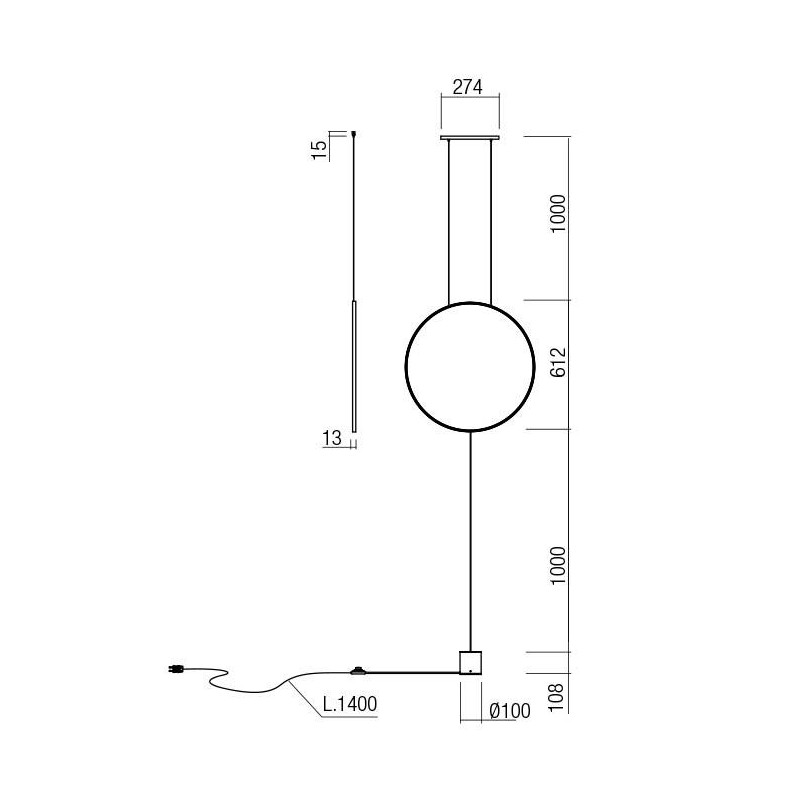 Redo závesné svietidlo SLICK 01-2197