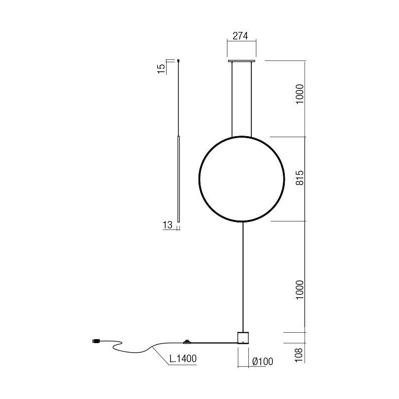 Redo závesné svietidlo SLICK 01-2198