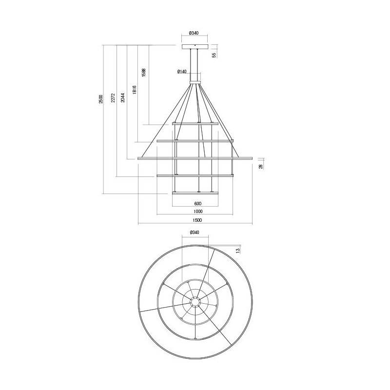 Redo závesné svietidlo ORBIT 01-2248-DALI