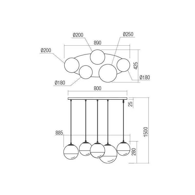 Redo závesná interiérová lampa BERRY 01-2272