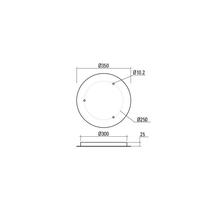 Redo okrúhla kovová rozeta TRIMLESS ACCESSORY CS3RD350WH