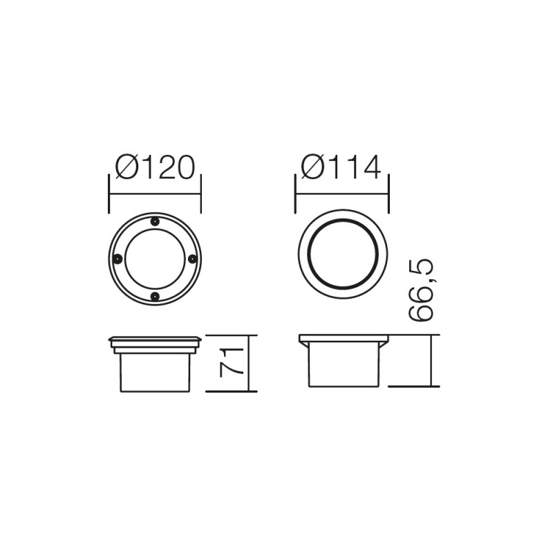 Redo zapustené bodové svetlo do zeme alebo na stenu LOKKI 9236 