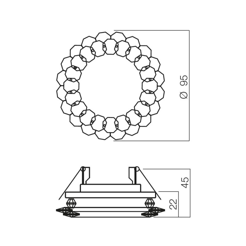 Redo pevné vstavané bodové svetlo CR 27 70288 