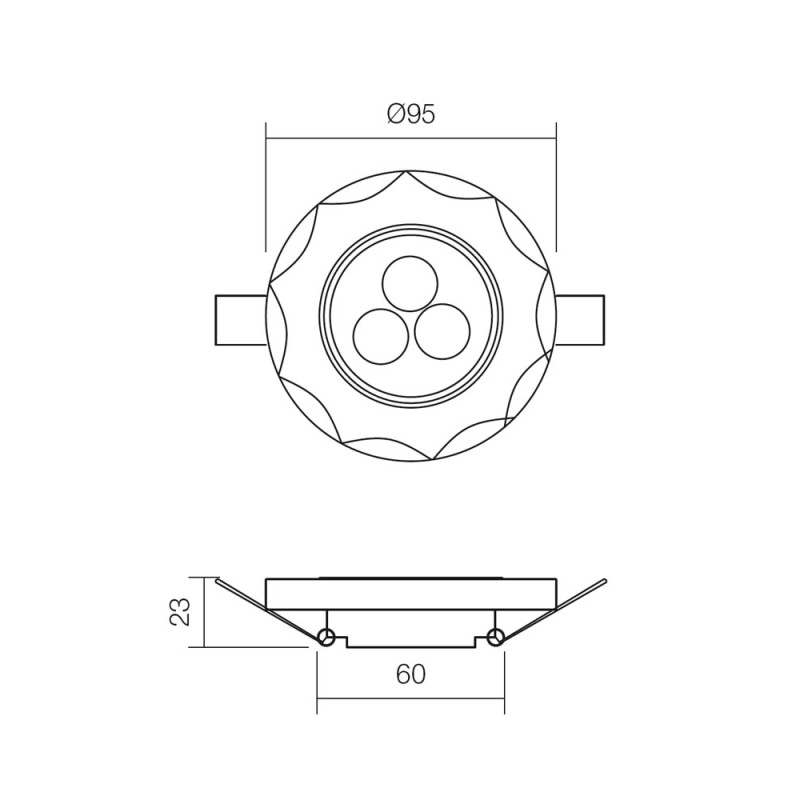 Redo zapustené bodové svetlo osadené LED CR 34LED 70311 