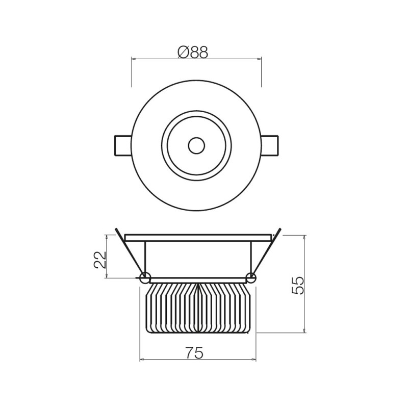 Redo zapustené bodové svetlo osadené COB LED MT 128 LED 70364 