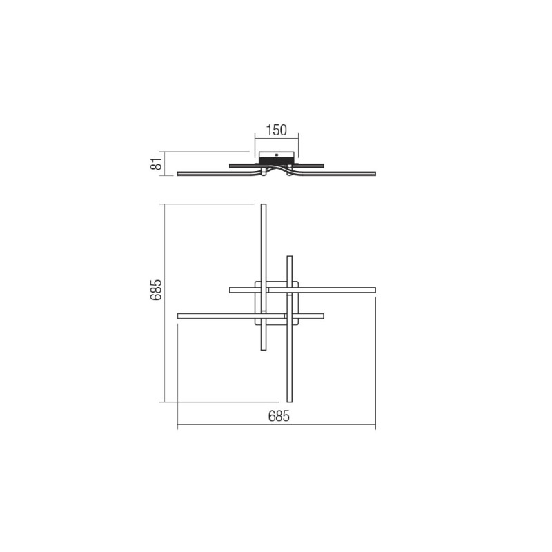 Redo stropná interiérová lampa vybavená LED diódami SMD 01-1621