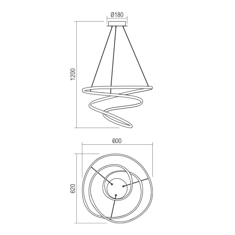 Redo závesné interiérové svietidlo vybavené LED SMD diódami 01-2191