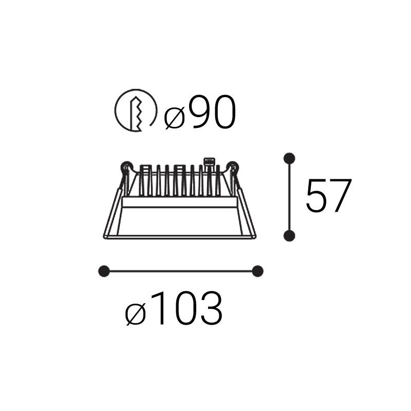 LED2 ZETA II XS, W DALI/PUSH 10W 2700K/3000K/4000K 2550171D