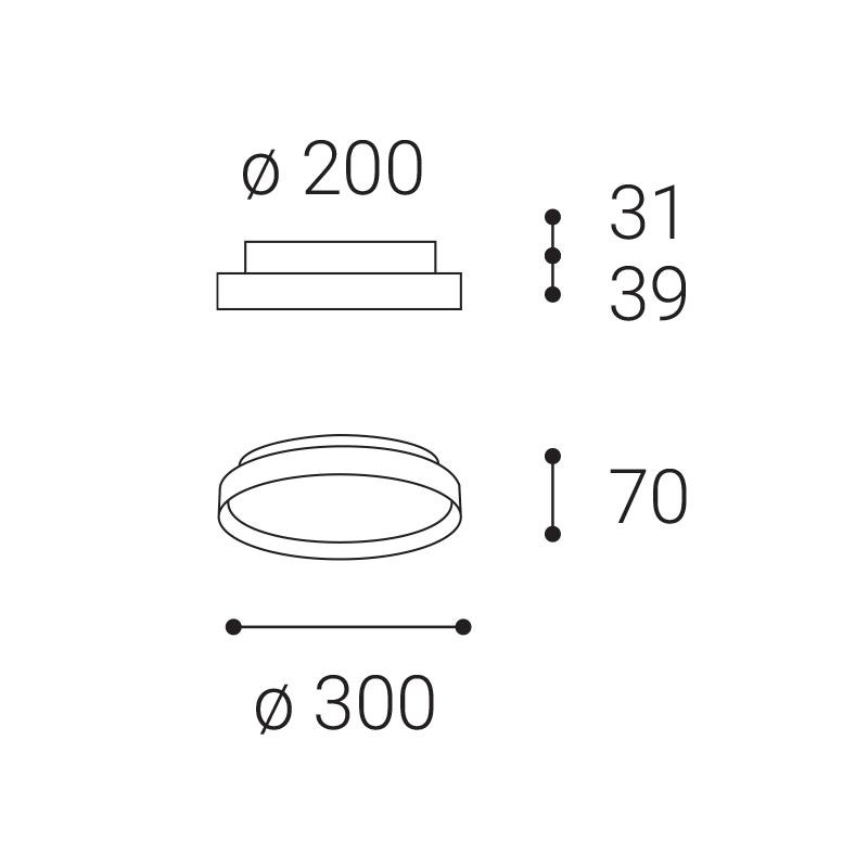 LED2 MOON 30, W TRIAC 25W (20+5) 2700K/3000K/4000K 1276171DT
