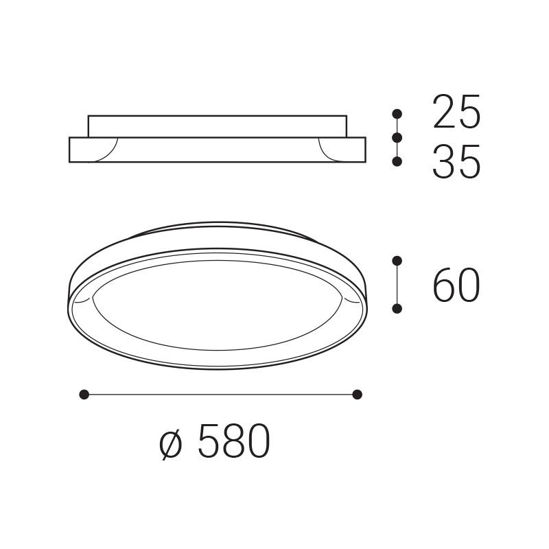 LED2 BELLA SLIM 58, W DALI/PUSH 48W 2700K/3000K/4000K 1273171D