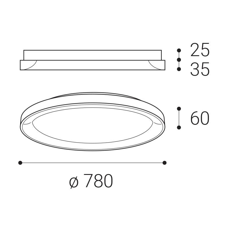 LED2 BELLA SLIM 78, CF DALI/PUSH 60W 2700K/3000K/4000K 1271778D