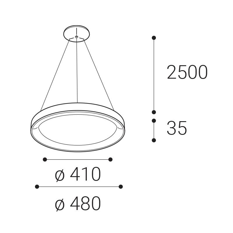 LED2 BELLA SLIM 48 P-Z, B 38W 2700K/3000K/4000K 3271873