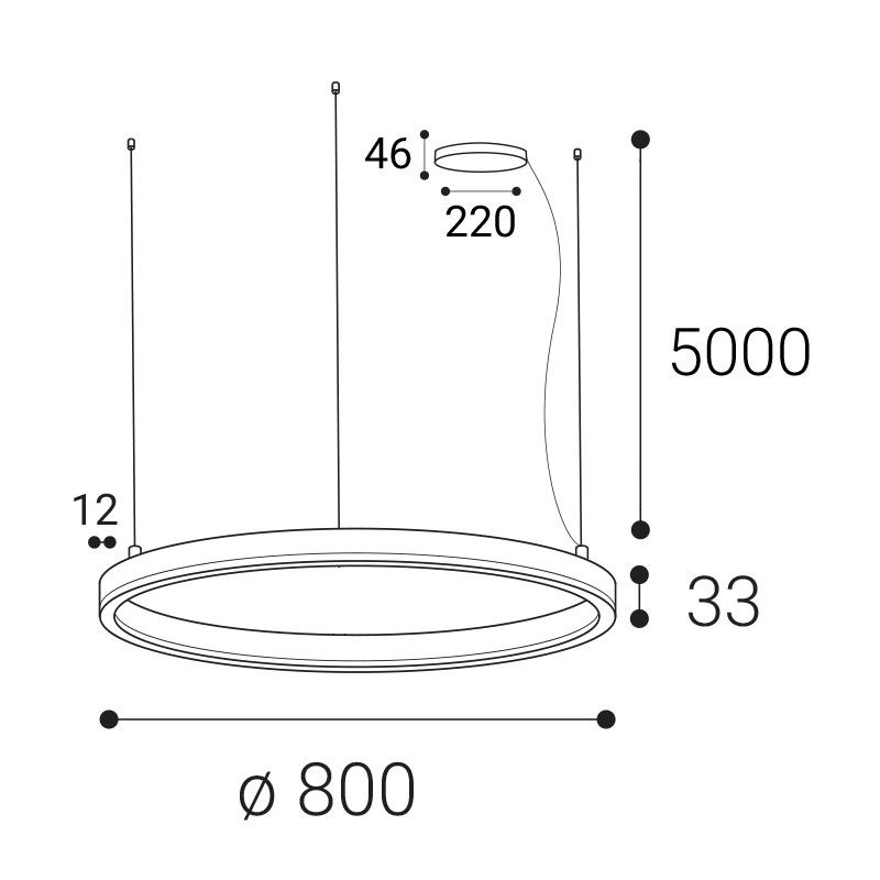 LED2 CIRCLE 80 P-Z/ST, N TRIAC 62W 2700K/3000K/4000K 3276276DT