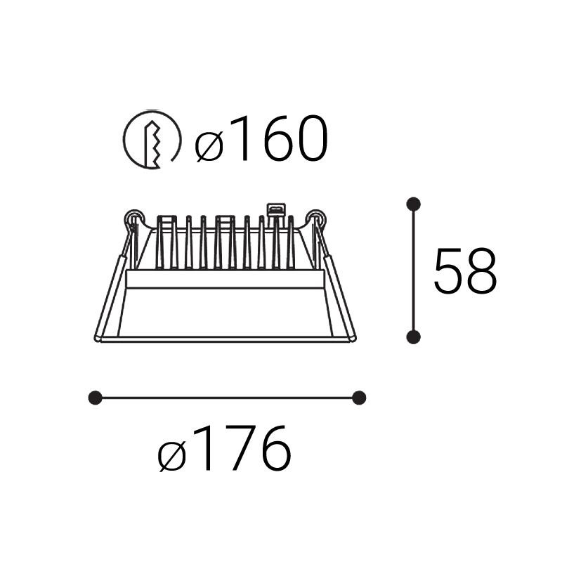 LED2 ZETA II M, W DALI/PUSH 23W 2700K/3000K/4000K 2550371D