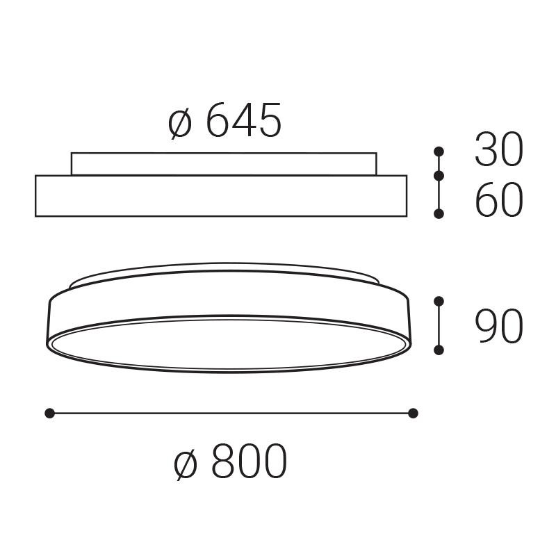 LED2 RINGO II 80 P/N, W DALI/PUSH 80+12W 2700K/3000K/4000K 1275771D