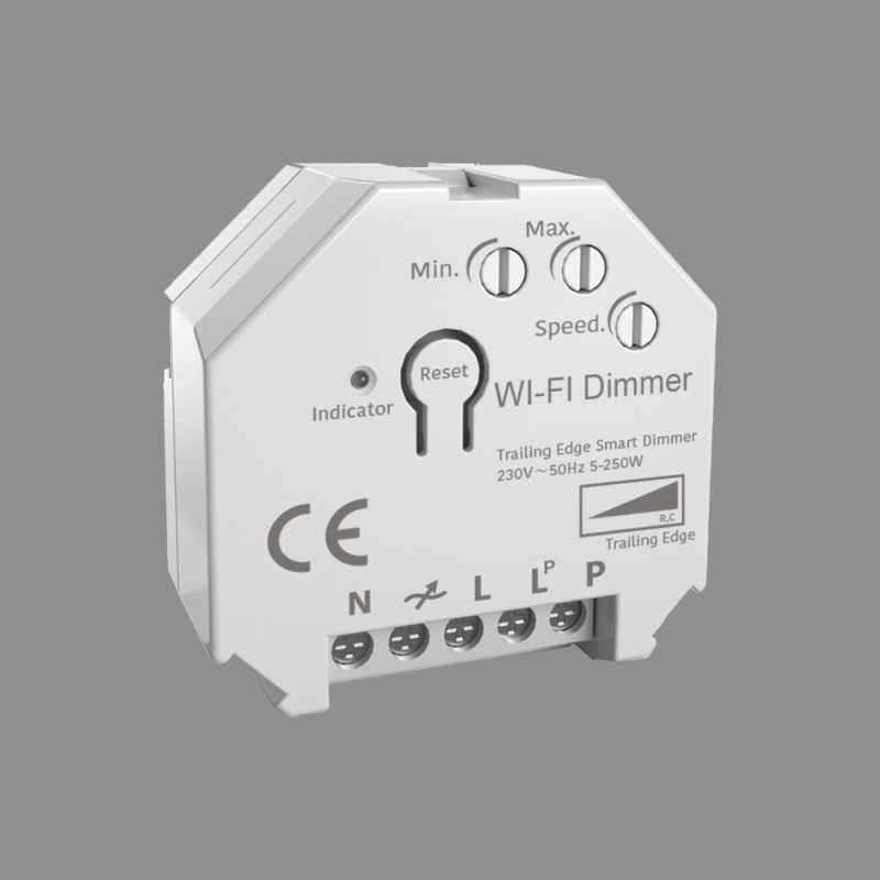 MOES, MS-105 Max Power 150W, RECEIVER/TRIAC VOICE DIMMER WIFI 2.4GHz, 150W LED , PUSH