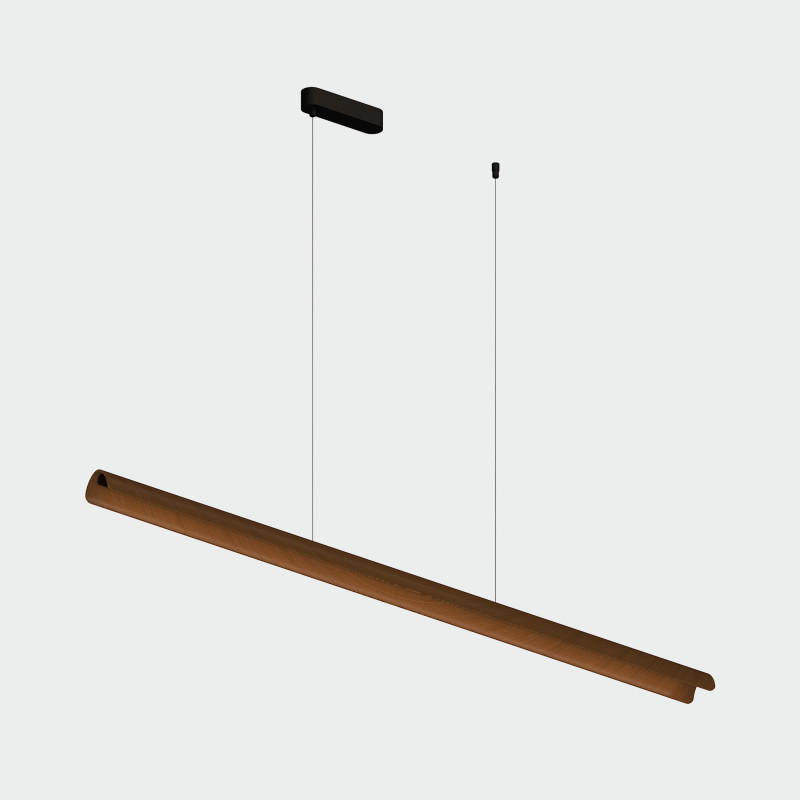 Alma Pendant lamp 1500mm Walnut/Black, LED 22W 1870lm, CRI90 CL.I, Kelvin 2700K-3000K Slide Switch, Dim. DALI/Push, ON-DEMAND **