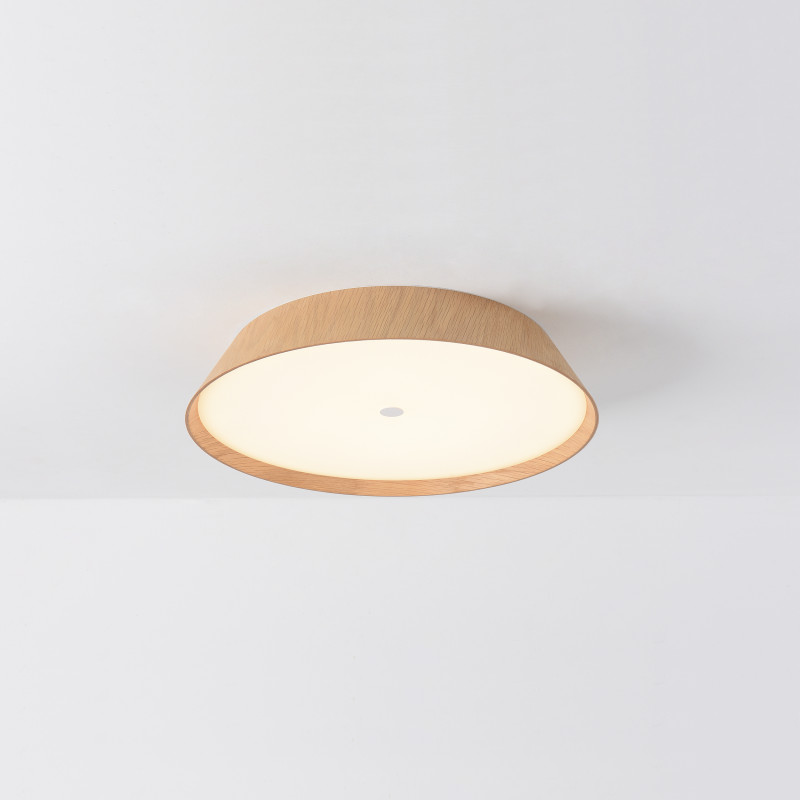 Cora stropné svietidlo Ø425mm Oak/White, LED 38W 3610lm, CRI90 CL.I, Kelvin 2700K-3000K Slide Switch