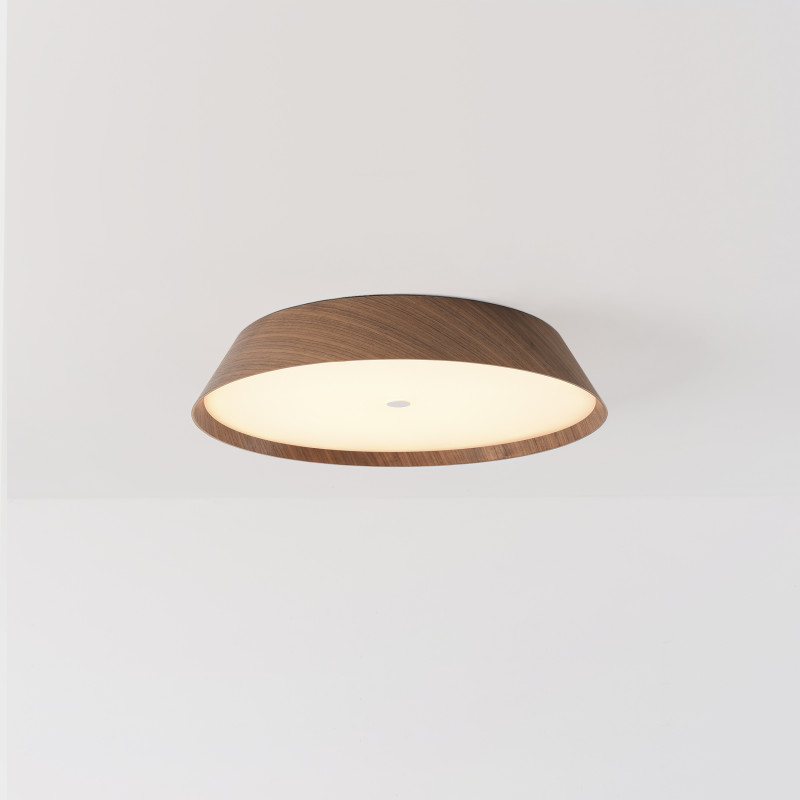 Cora stropné svietidlo Ø425mm Walnut/Black, LED 38W 3610lm, CRI90 CL.I, Kelvin 2700K-3000K Slide Switch, Dim. DALI/Push, ON-DE