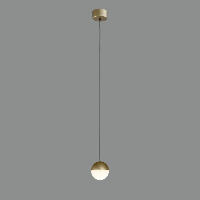 Custo Pendant lamp 3818/1 Tech. Gold/Opal, LED 5W 370lm, CRI90 CL.I, Integrated LED, Kelvin 2700K-3000K Slide Switch, Dim. Triac