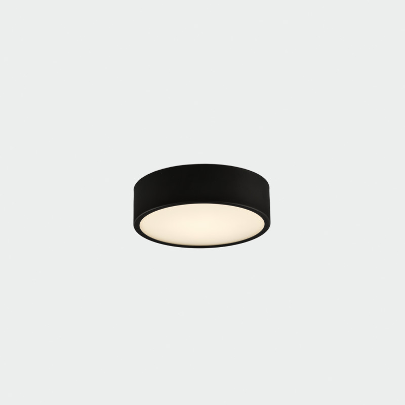 Dins stropné svietidlo Ø160 mm Matte Black, LED 10W 1100lm, CRI90 CL.II IP44, 2700K-3000K-4000K Slide Switch, MULTI-PACK
