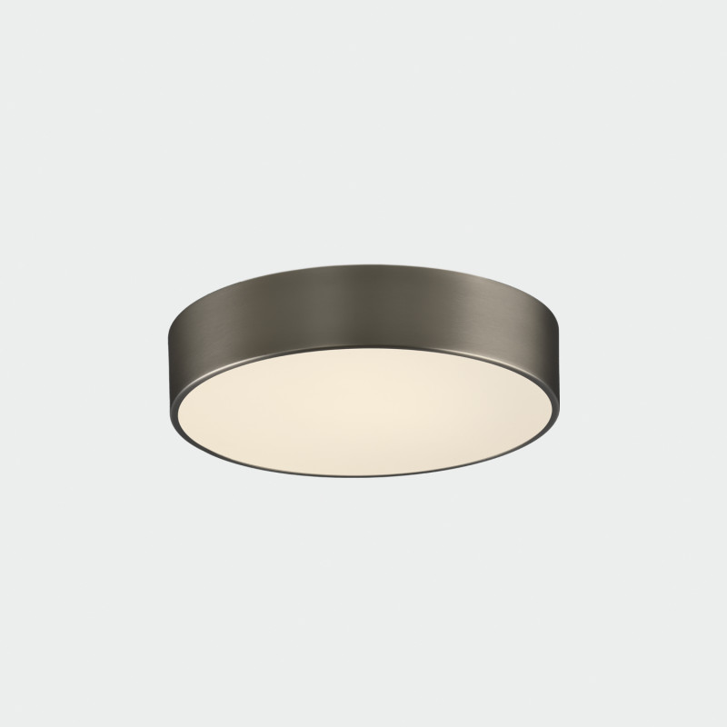 Dins stropné svietidlo Ø260 mm Matt Nickel, LED 18W 1890lm, CRI90 CL.II IP44, 2700K-3000K-4000K Slide Switch, Dim. DALI/Push, 