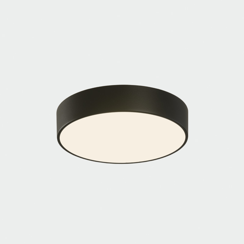Dins stropné svietidlo Ø260 mm Matte Black, LED 18W 1890lm, CRI90 CL.II IP44, 2700K-3000K-4000K Slide Switch, Dim. DALI/Push, 