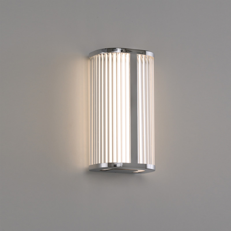 Diva Wall Lamp 16/3990-30 Chrome, LED 12W 620lm, CRI90 CL.II IP44, Integrated LED, Kelvin 2700K-3000K Slide Switch, Dim. Triac, 