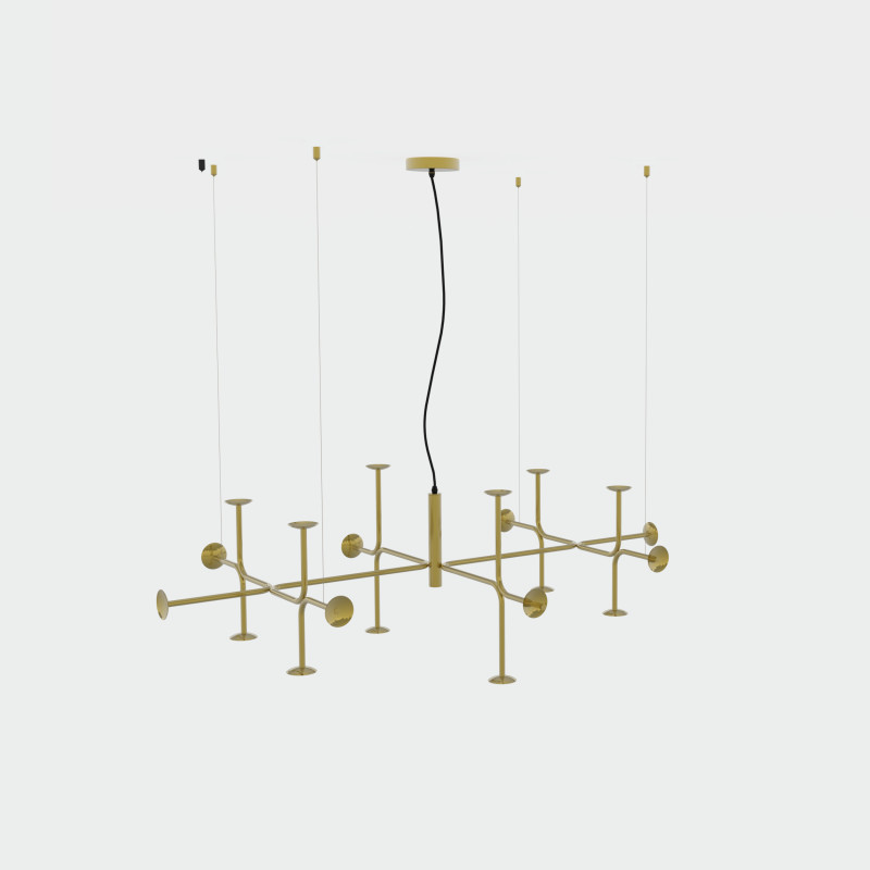Doris Pendant lamp 3820/20 Antique Gold, LED G9 20x7W, CL.I, Without glass shade