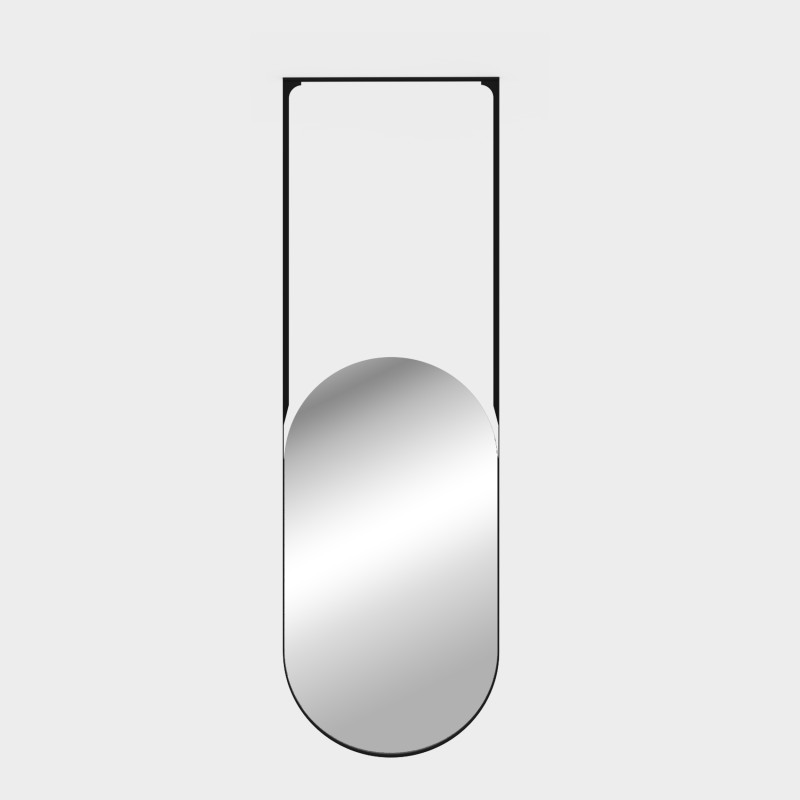 Double Mirror Matte Black, Without lighting