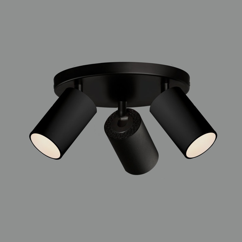 Gina stropné svietidlo 3874/3 Black, LED GU10 3x8W, CL.I, Adjustable
