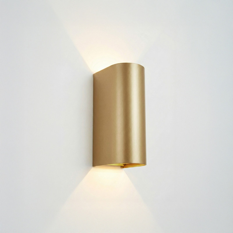 Glowi Wall Lamp 16/4011 Tech Gold, LED 2x5,5W 1060lm, CRI90 CL.I IP65, Kelvin 2700K-3000K Slide Switch, MULTI-PACK