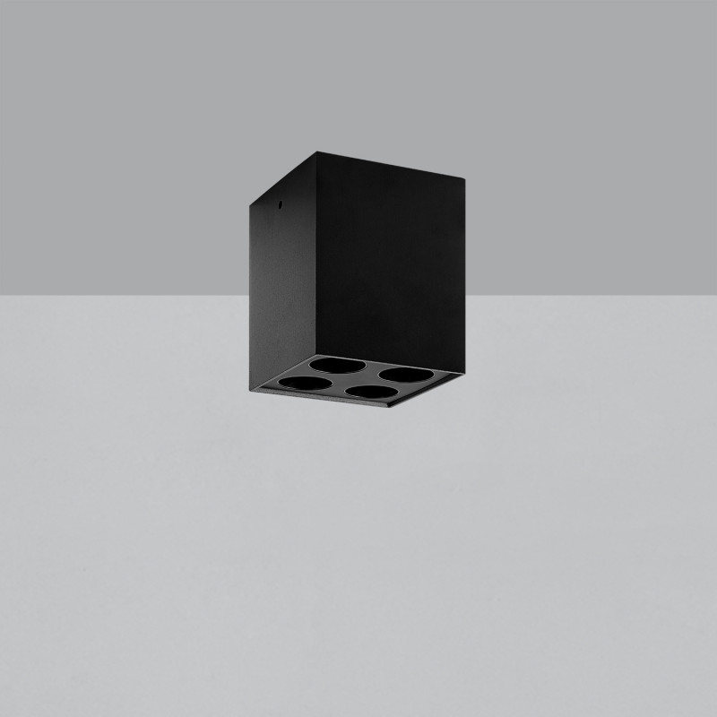 Invisible stropné svietidlo 66mm Square Black, LED 9W 3000K 680lm, CRI90 CL.I, Dim. DALI/Push, ON-DEMAND **