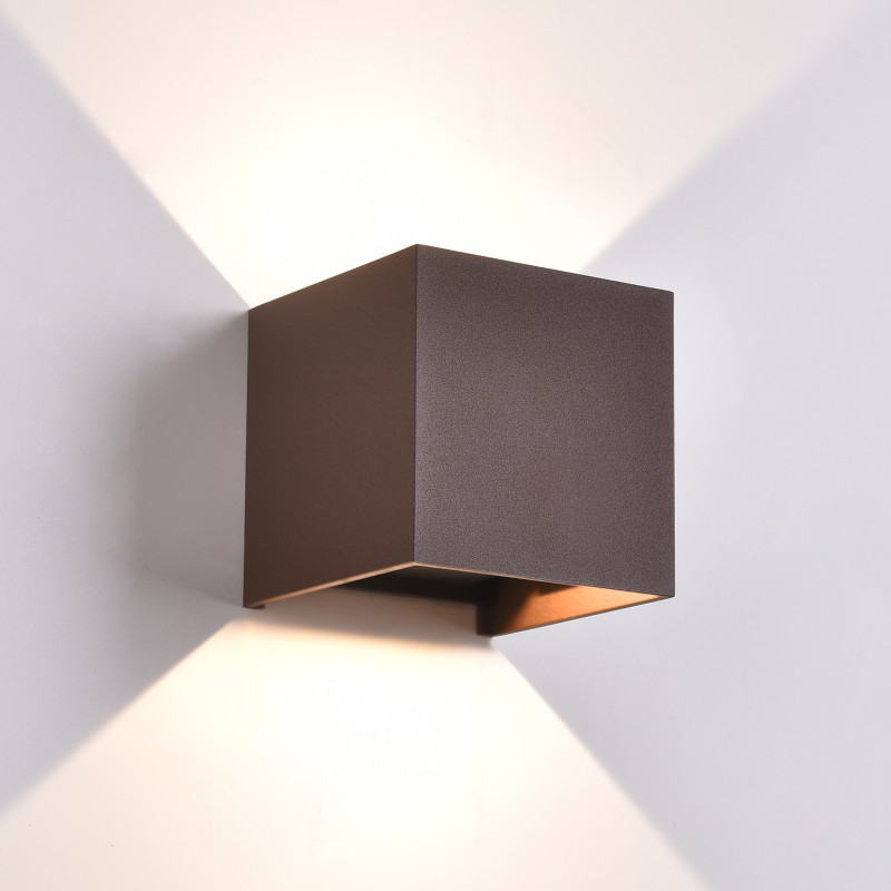 Kendo Wall Lamp 100 mm Tech Gold, LED 2x5.5W 1060lm, CRI90 CL.I IP65, Kelvin 2700K-3000K Slide Switch, MULTI-PACK