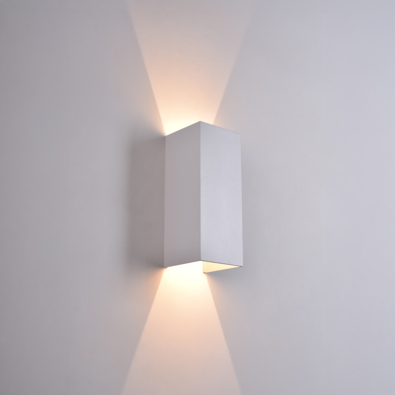 Kendo Wall Lamp 250 mm White, LED 2x5.5W 1060lm, CRI90 CL.I IP65, Kelvin 2700K-3000K Slide Switch, MULTI-PACK