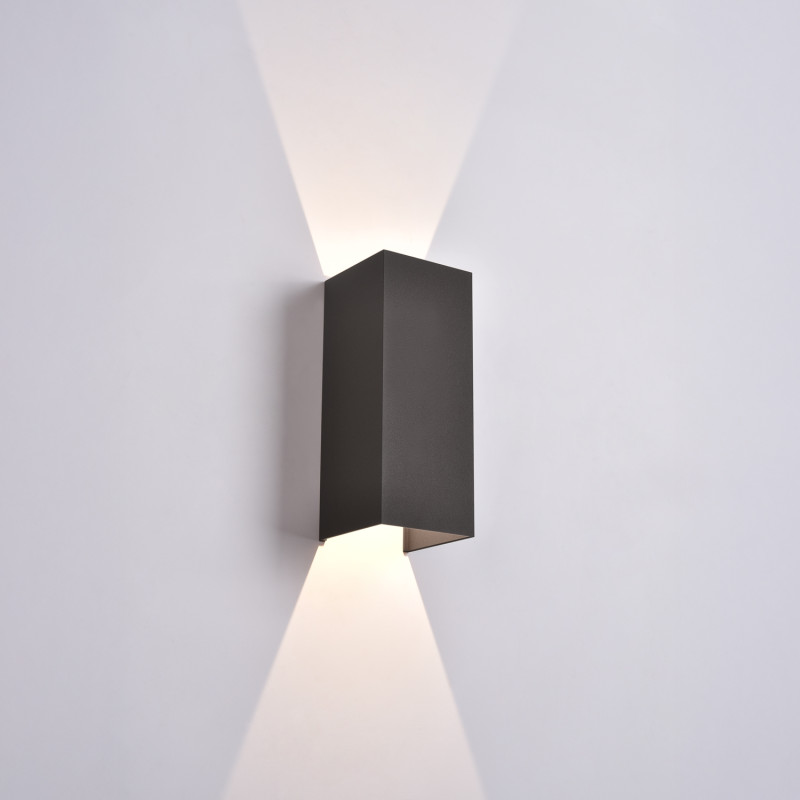 Kendo Wall Lamp 250 mm Black, LED 2x5.5W 1060lm, CRI90 CL.I IP65, Kelvin 2700K-3000K Slide Switch, MULTI-PACK