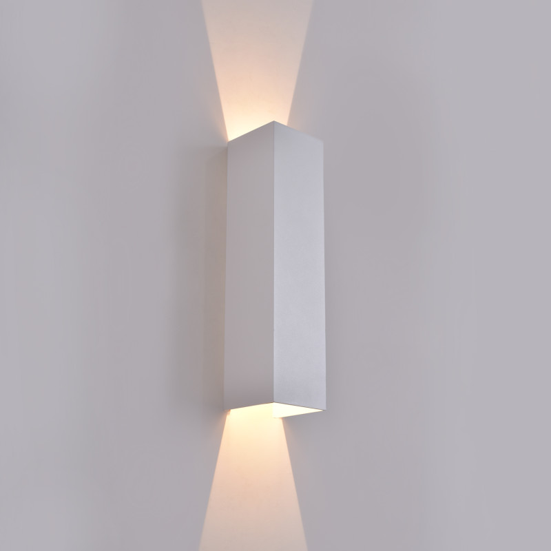 Kendo Wall Lamp 400 mm White, LED 2x5.5W 1060lm, CRI90 CL.I IP65, Kelvin 2700K-3000K Slide Switch, MULTI-PACK
