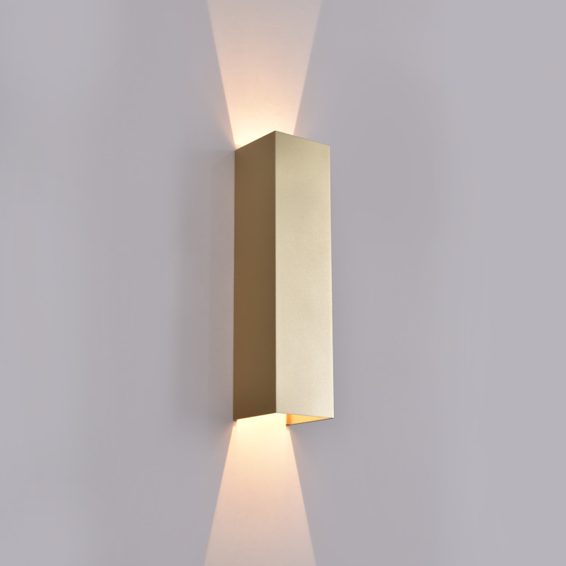 Kendo Wall Lamp 400 mm Tech Gold, LED 2x5.5W 1060lm, CRI90 CL.I IP65, Kelvin 2700K-3000K Slide Switch, MULTI-PACK
