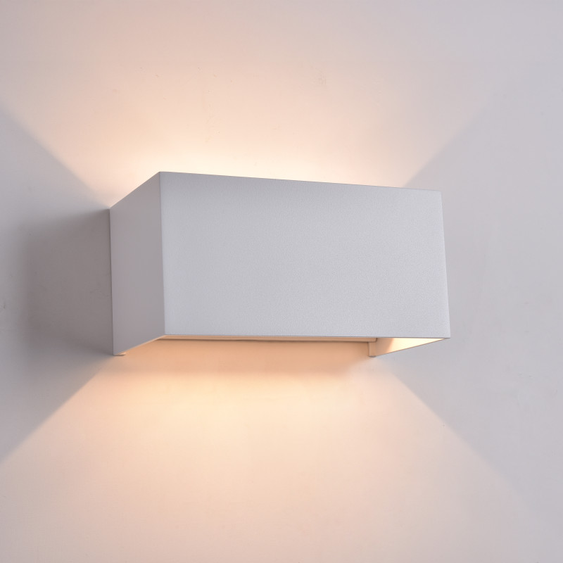 Kendo Wall Lamp 200x100mm White, LED 4x5.5W 2120lm, CRI90 CL.I IP65, Kelvin 2700K-3000K Slide Switch, MULTI-PACK