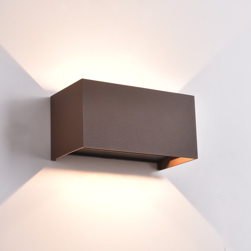 Kendo Wall Lamp 200x100mm Corten, LED 4x5.5W 2120lm, CRI90 CL.I IP65, Kelvin 2700K-3000K Slide Switch, Dim. Triac, MULTI-PACK, O