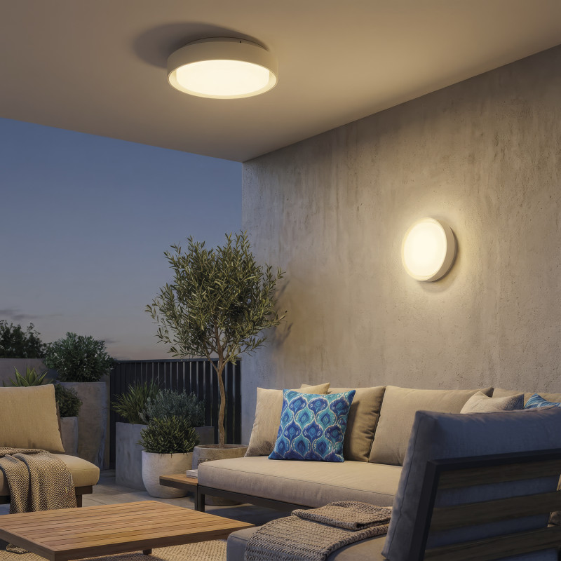 Kuma stropné svietidlo 2082/25 White, LED 14W 1060lm, CRI90 CL.I IP65, Kelvin 2700K-3000K Slide Switch