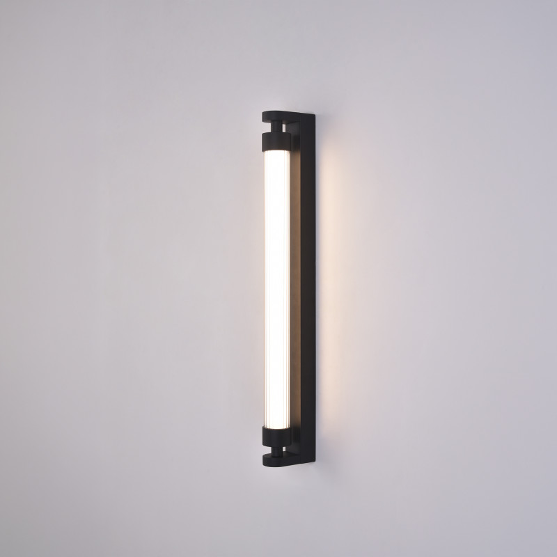 Lineo Wall Lamp 16/4008-60 Black, LED 11W 1050lm, CRI90 CL.I IP44, Kelvin 2700K-3000K Slide Switch, Dim. Triac, ON-DEMAND **