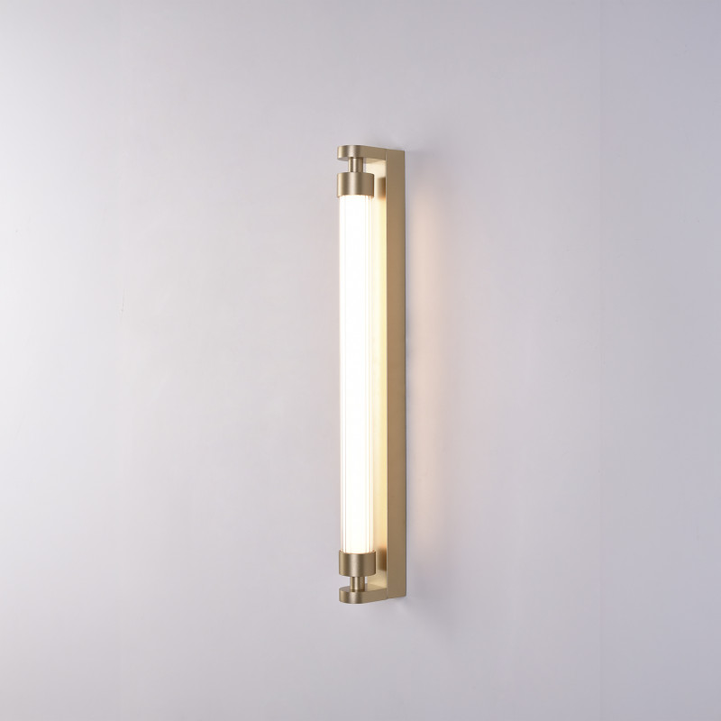 Lineo Wall Lamp 16/4008-60 Tech Gold, LED 11W 1050lm, CRI90 CL.I IP44, Kelvin 2700K-3000K Slide Switch, Dim. Triac, ON-DEMAND **