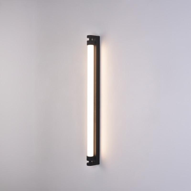 Lineo Wall Lamp 16/4008-90 Black, LED 16W 1530lm, CRI90 CL.I IP44, Kelvin 2700K-3000K Slide Switch, Dim. DALI/Push, ON-DEMAND **