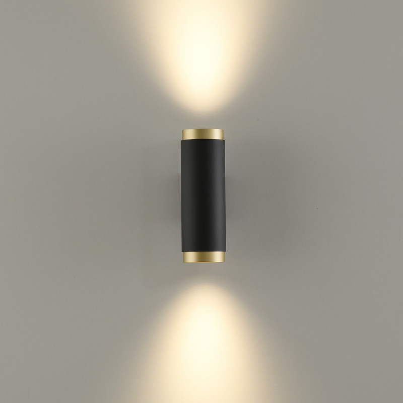 Lux Wall Lamp 16/3989-2 Tech Gold/Black, LED COB 2x6W 2700K 1330lm, CRI90 CL.I, Dim. Triac, ON-DEMAND **
