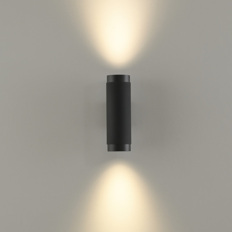 Lux Wall Lamp 16/3989-2 Black/Black, LED COB 2x6W 2700K 1330lm, CRI90 CL.I, Integrated LED, Dim. DALI/Push, ON-DEMAND **